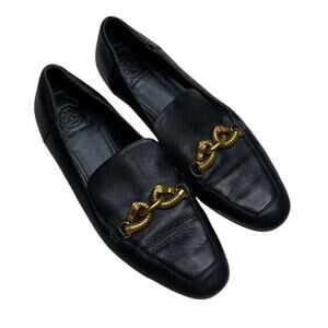 Tory Burch Jessa Classic Loafer Black Gold Detail Dark Academia Classy Old Money